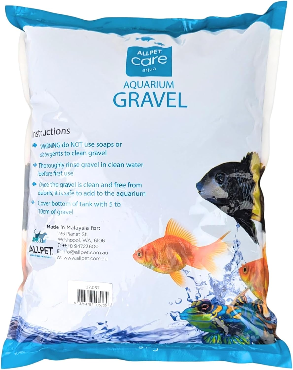 Aqua Care Aquarium Gravel Blue 5Kg, 3-5Mm - Suitable for Freshwater and Saltwater Fish Tanks, Aqua Safe, Aquarium Decorative Gravel image number 1