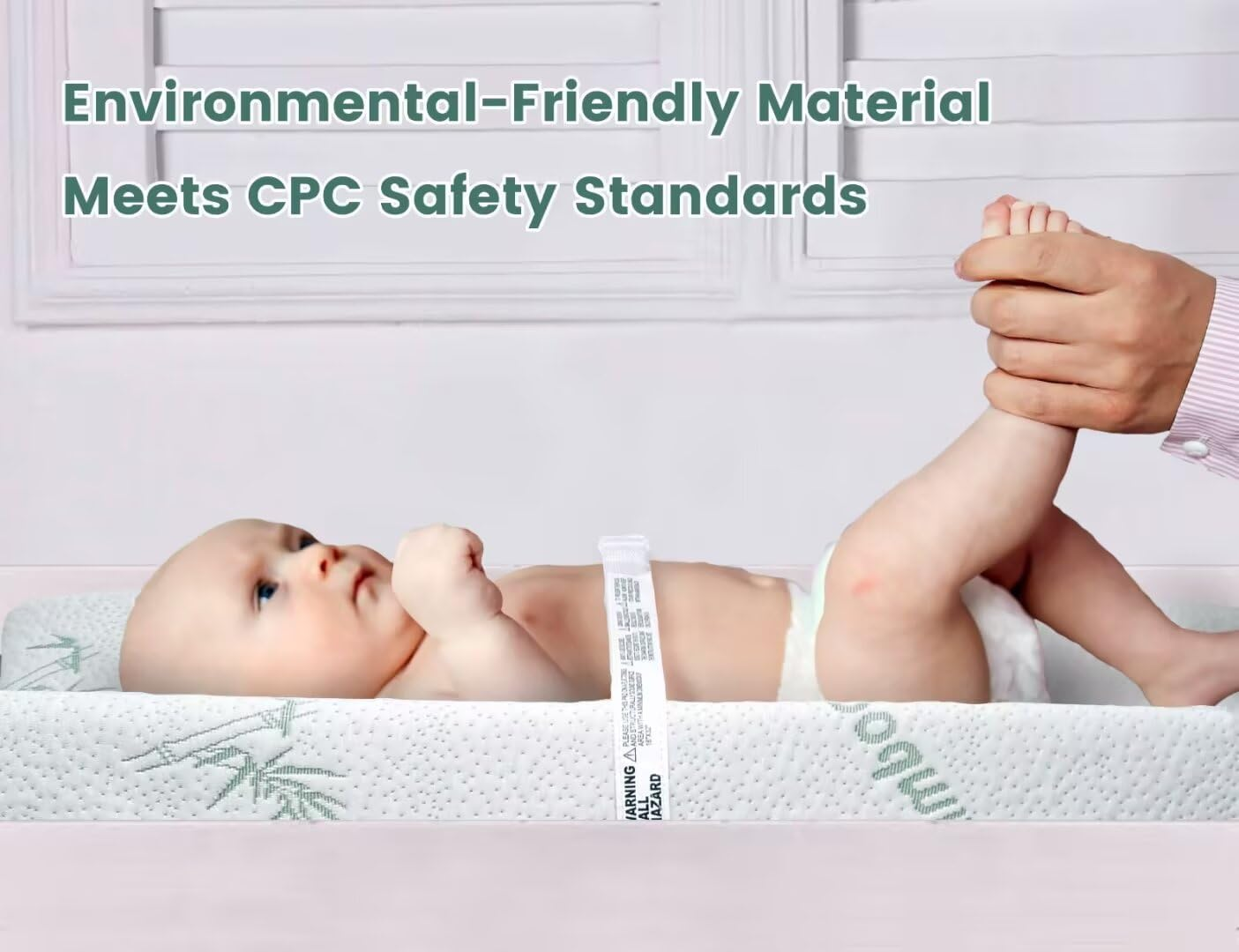 Fond + Found Waterproof Changing Pad, Washable Bamboo Cover Contour Diaper Changing Pad for Baby Changing Table Pad, Dresser Top, Hypoallergenic Cover image number 4