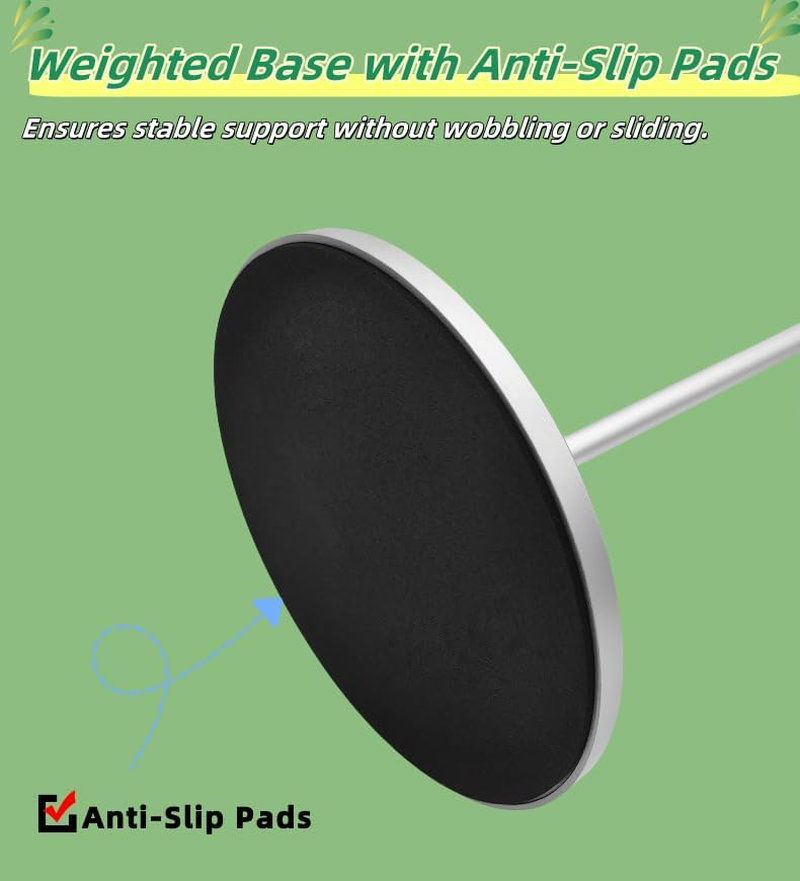 NQQNQQ DJ-O Aluminum Dual Headphone Stand for Over-Ear Gaming Headsets &ndash; Heavy Base Holder Compatible with Beats, Bose, ATH, AKG. (Silver) - Black image number 5