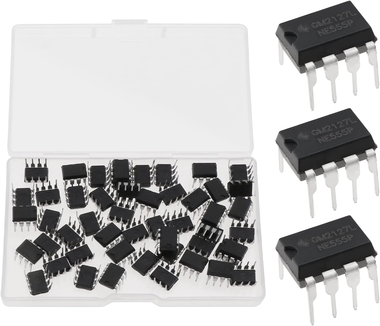 Emsea 50Pcs NE555P NE555 DIP 8 Single Bipolar Precision Timers 4.5V-18V 10Ma image number 3
