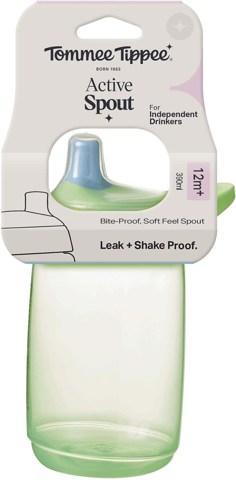 Tommee Tippee Active Straw Cup, 390Ml, Spill-Proof Toddler Water Bottle for 12 Months+, Flip Lid Helps Keep Straw Clean, Assorted Colours, 1 Pack image number 2