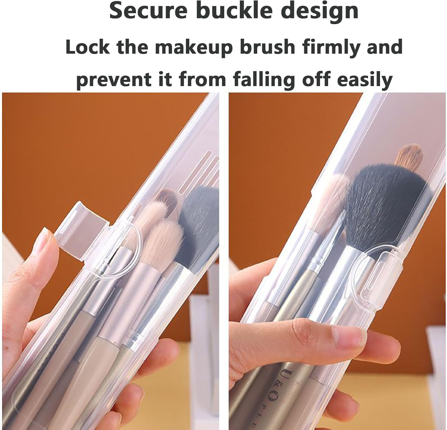 SYGELER 2 Pack Transparent Travel Makeup Brush Case, Makeup Brush Holder,Portable Travel Tableware Storage Case Flatware Box image number 6