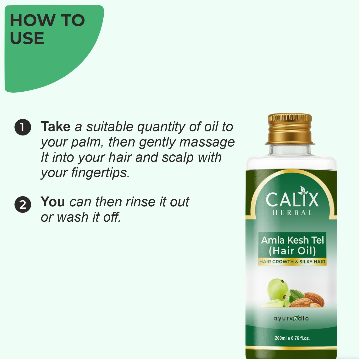 Calix Herbal Organic & Ayurvedic Amla Kesh Tel (Hair Oil) - Prevents Hair Fall, Improve Hair Growth, Nourishes Dull & Dry Hair for Men & Women &ndash; 200 Ml image number 6