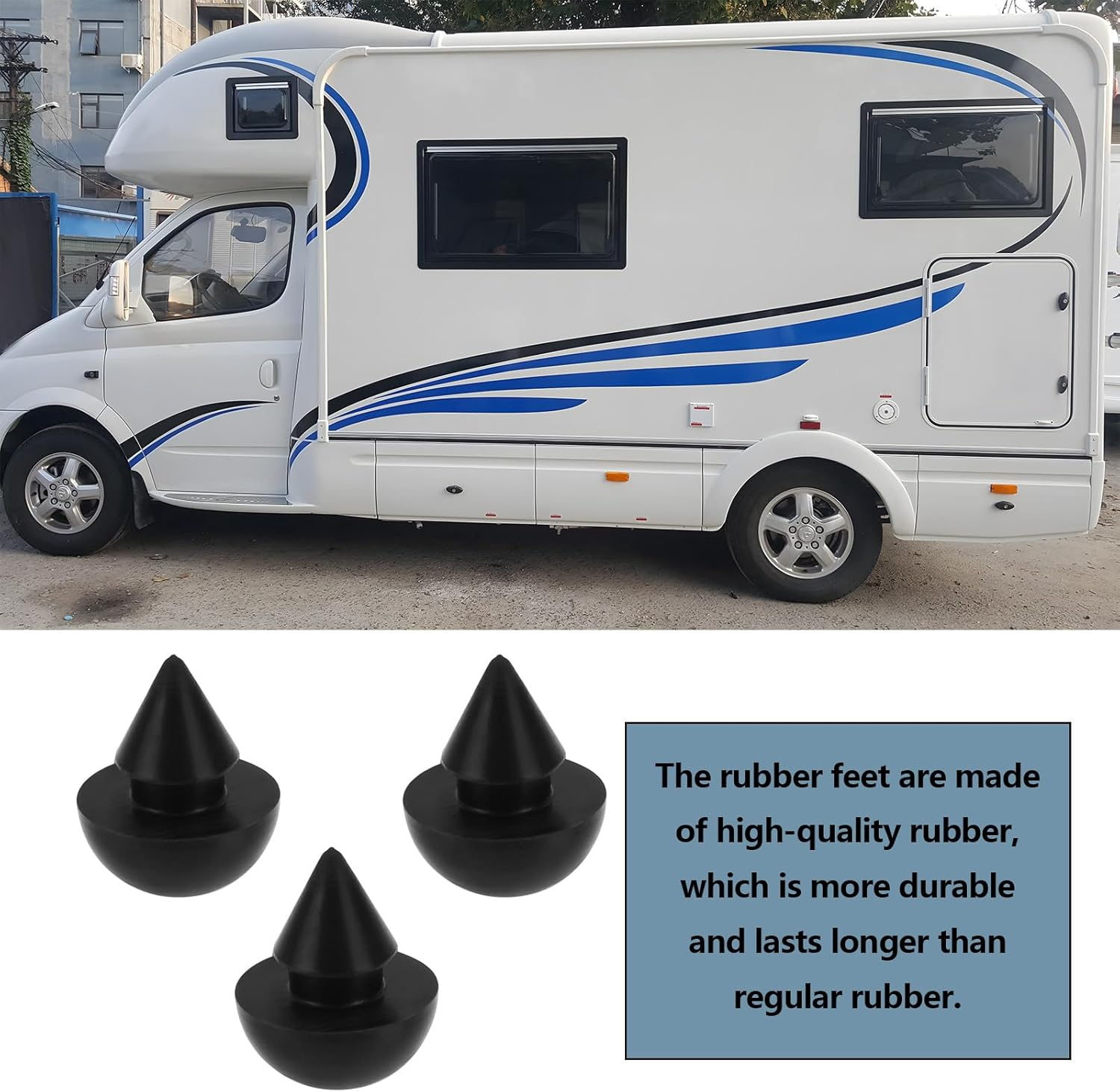 Emagtech 10 Pcs Black High Temperature Resistant Gas Stove Top Range Grate Foot Rubber Bump Stop Applicable for Diameter 4.5Mm Motorhome Cooker image number 2