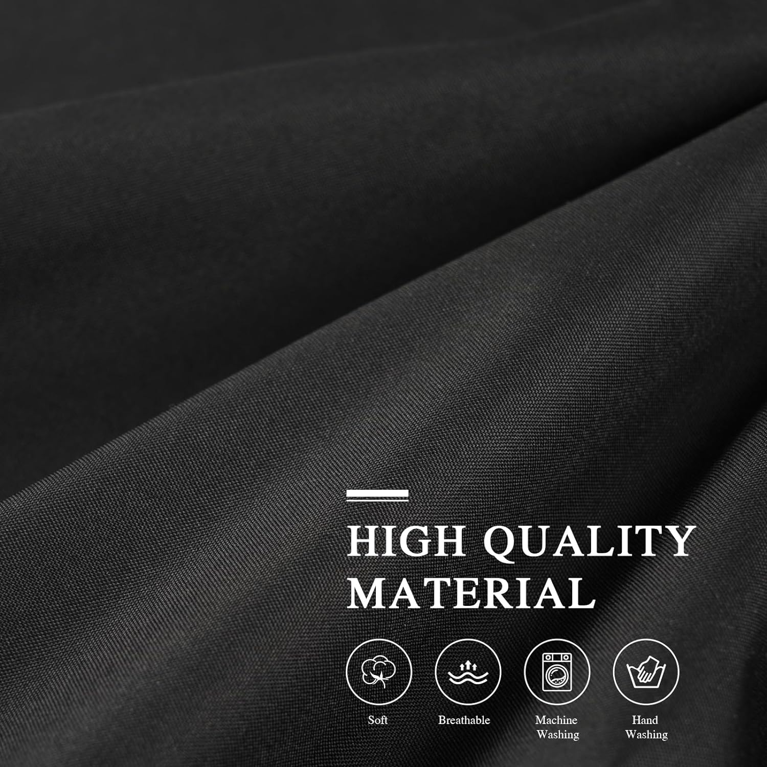 Black Canopy Bed Curtains - 4 Corner Post Bed Curtains Queen Lightproof Drapes Bed Canopy Curtains with Tie Backs for Adults & Girls Bedroom Decoration(Black,Queen) image number 5