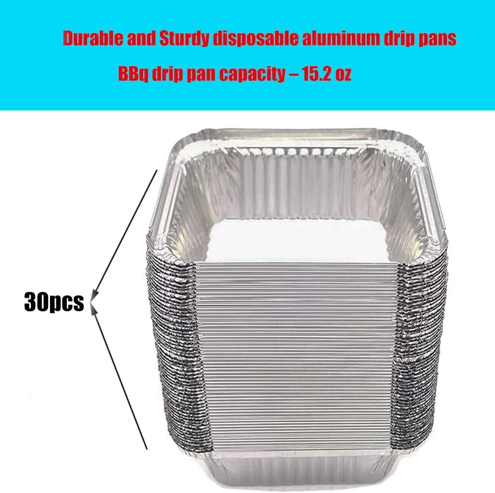 DONSIQIZZ 30 Pack Drip Pans Compatible with Napoleon BBQ Grills 62007 Grease Tray Disposable, for Napoleon Rogue Series Grill, Aluminum Foil Replacement image number 5
