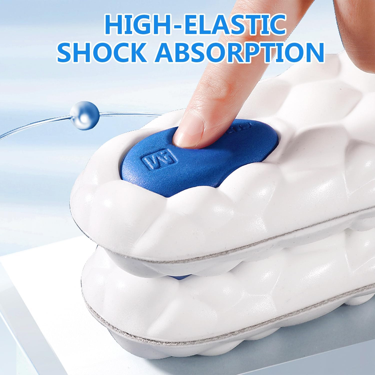 Sport Insoles Ultra-Soft Latex Insoles for Men & Women - High Elasticity, Shock Absorption, Sweat-Absorbing, Thickened Comfort for Running Training Hiking Orthotic Comfort Insoles for Sneakers L(EU 43-44) image number 3