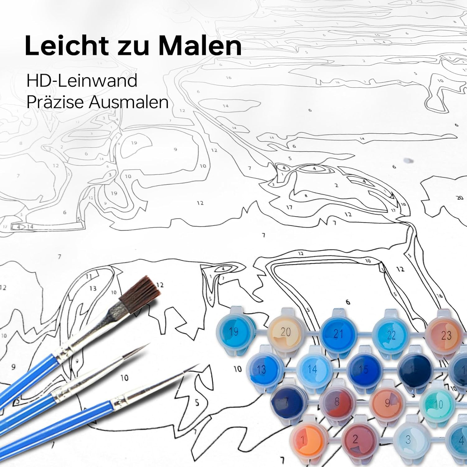 QDUODUO Painting by Numbers Children Adults 40 X 50 Cm Large Cartoon Anime Mickey Mini Mouse Painting Craft Set with Canvas Brushes Acrylic Pigment, DIY Painting Craft Kit for Boys Girls from 6 Years image number 3