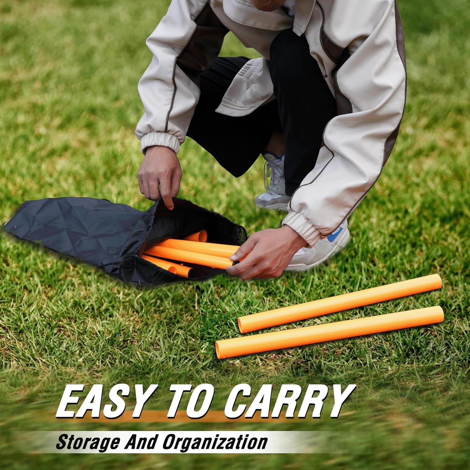 BOOSTEADY Slalom Bars Football Set of 4 or 6 Telescopic Football Agility Training Bars Fitness Equipment Sports Gym Home Workout for Adults and Children Dogs Football Training Set 160 Cm or 116 Cm image number 6