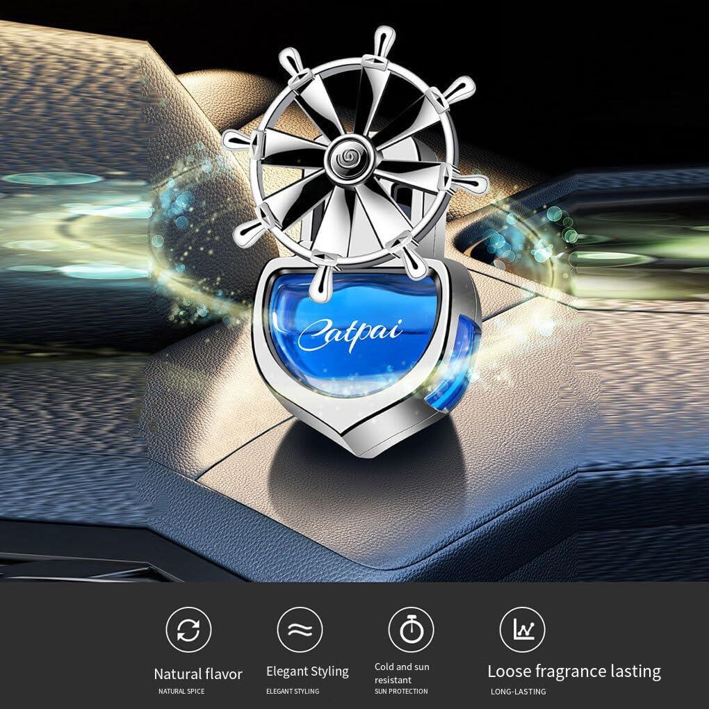 Tranquility Car Air Conditioner Vent Fragrance Clip Light and Noiseless Rotation Car Fragrance Essential Oil Car Perfume, Orange