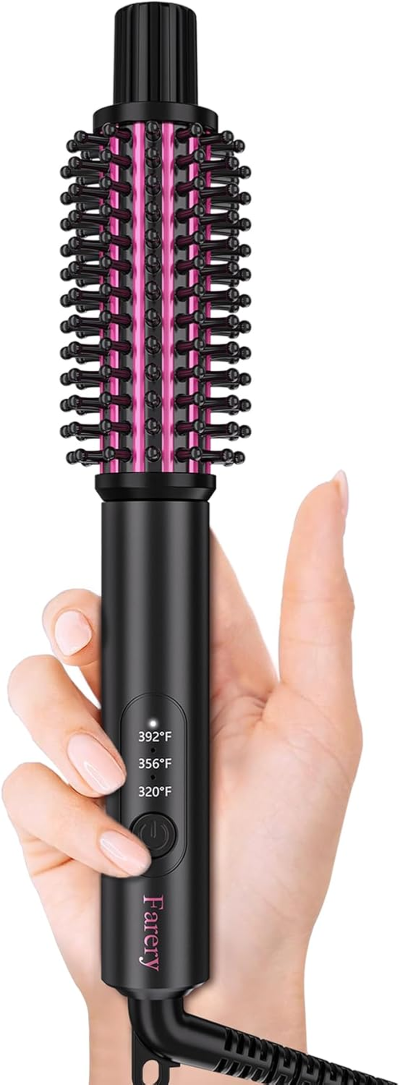 FARERY Mini Thermal Brush 3 Temperature Adjustable, Small Curling Iron 25Mm, Heated round Brush for Soft Curls, Travel Curler for Medium Hair, Double Voltage image number 5