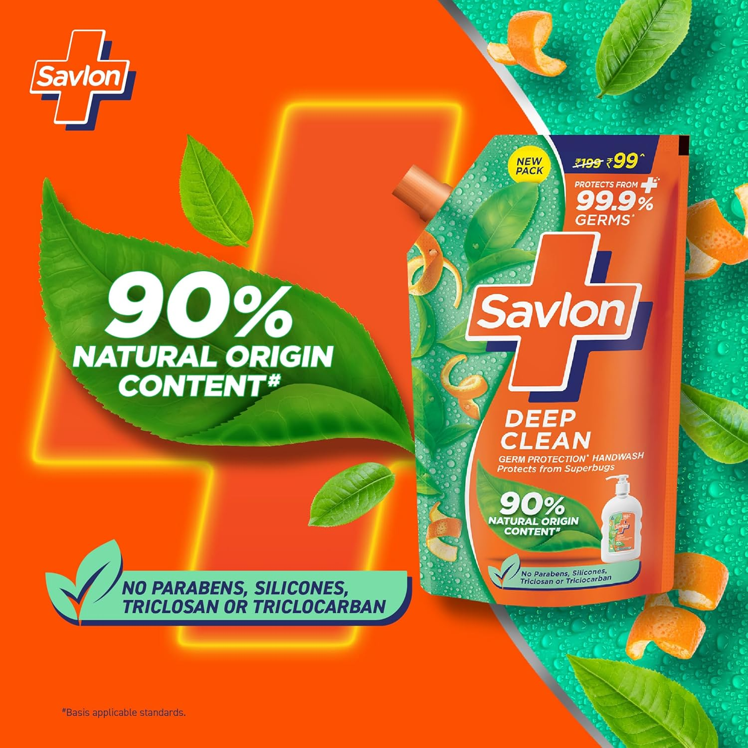 Savlon Deep Clean Germ Protection Liquid Handwash Refill Pouch, 725Ml image number 4