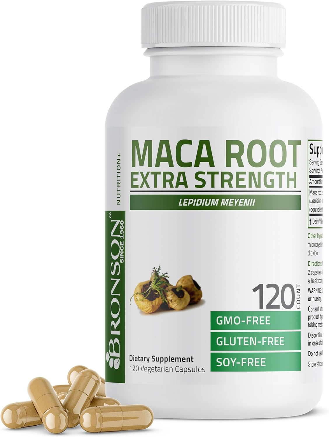 Bronson Maca Root Extra Strength 4000 MG per Serving, Lepidium Meyenii - Non-Gmo, 120 Vegetarian Capsules image number 5