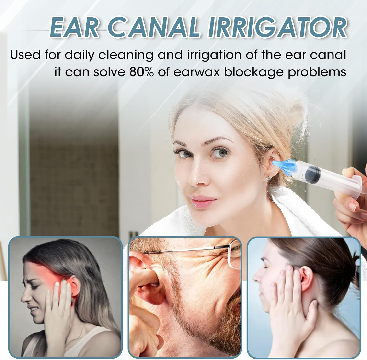 8 Pcs Ear Cleaner Syringe Kit, Ear Wax Removal Syringe, Safe Ear Wax Cleaner Tool with 6 Stream Tips for Clarity & Aural Hygiene image number 5