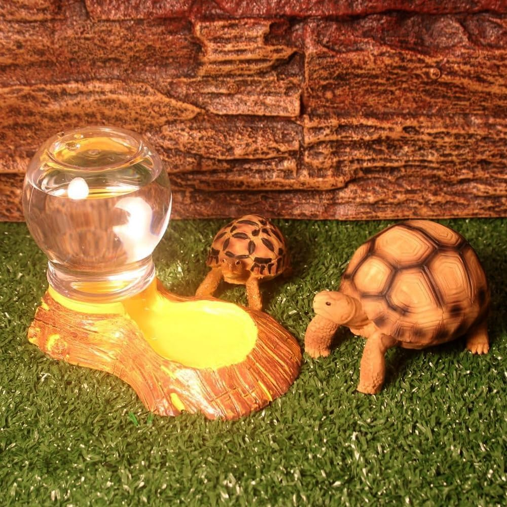 NUZAMAS Reptile Water Basin Automatic Waterer Dispenser Reptile Water Feeder Turtle Feeding Food Dish for Reptile Amphibians Tortoise Lizard Hamster