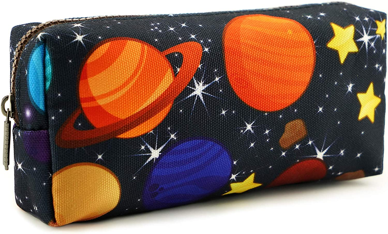 Lparkin Space Canvas Galaxy Pencil Case Gifts Pen Bag Pouch Box Gadget Stationary Case Makeup Cosmetic Bag