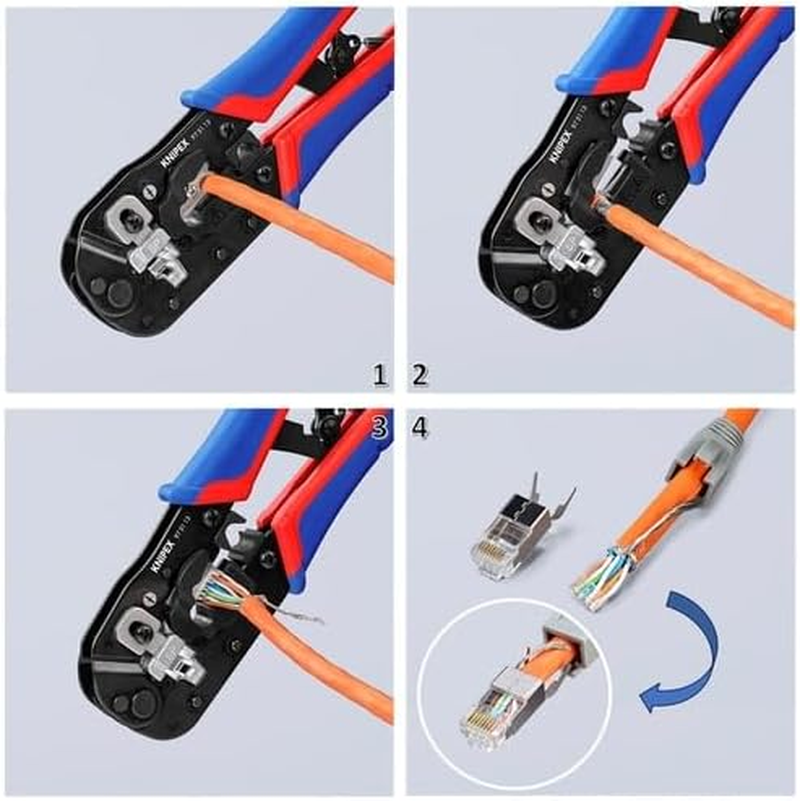 Knipex 97 51 13 Crimping Plier for RJ45 Western Plugs, 190 Mm Size image number 6