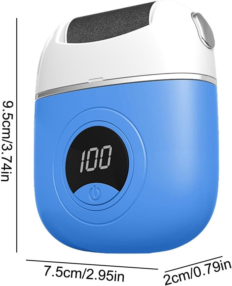 Electric Foot Files, Digital Display Foot Callus Remover, Foot Care Tool with Grinding Head, Callus Remover for Toes and Heels, Three Adjustment Grinding Foot File, Foot Scrubber with Digital Display, - Blue image number 4