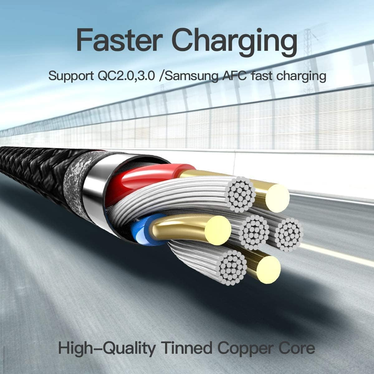 Dreaazhi Long Micro USB Cable 5M,Android Charging Cable, Micro Charging Cable Braided Compatible with PS4 Controller,Samsung Galaxy J7,S7,S6,Kindle Fire,Fire HD Tablet,Htc,Lg,Motorola Etc image number 3