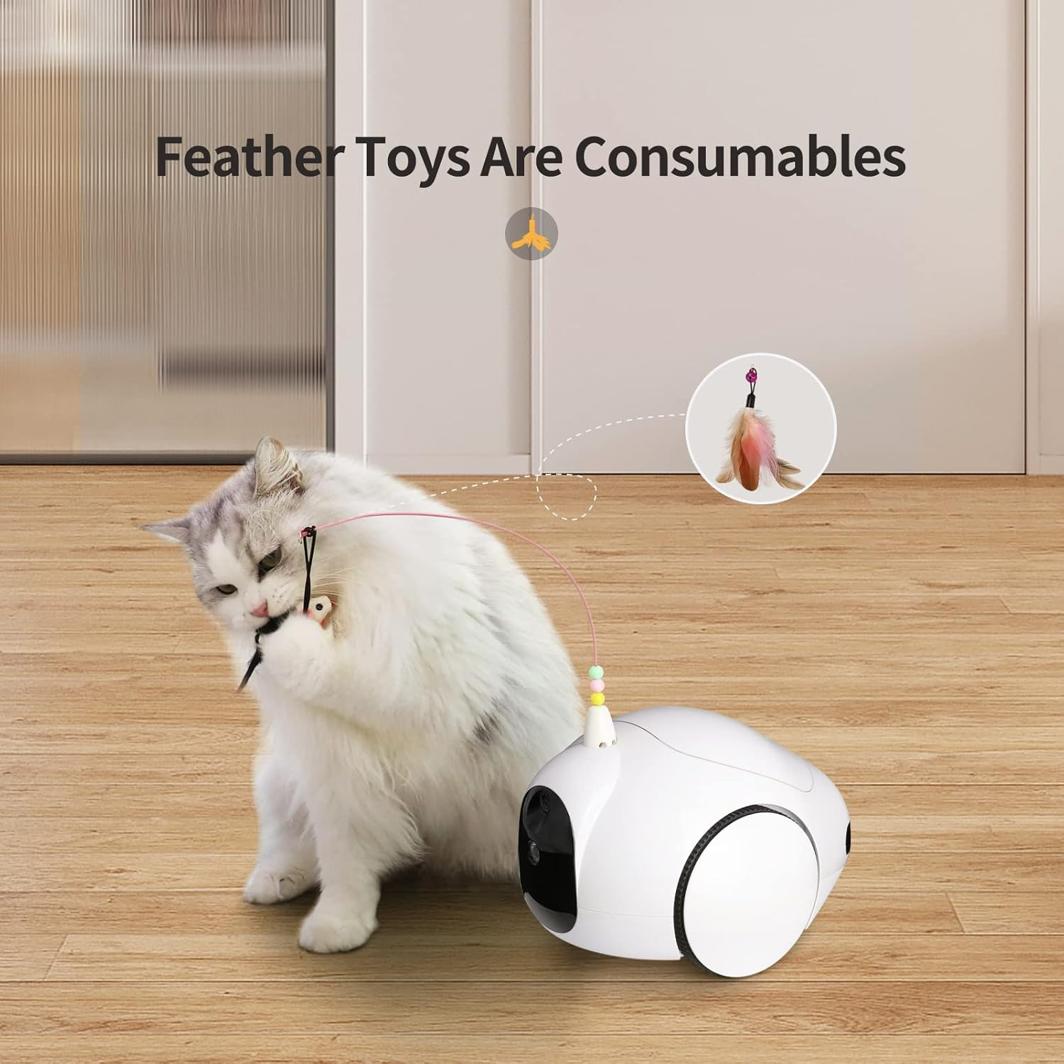 Pumpkii Pet Camera for Dog and Cat, Self-Charging Smart Pet Treat Dispenser Robot, Automatic Cat Feeders, Moving Home Security Camera Night Vision image number 5