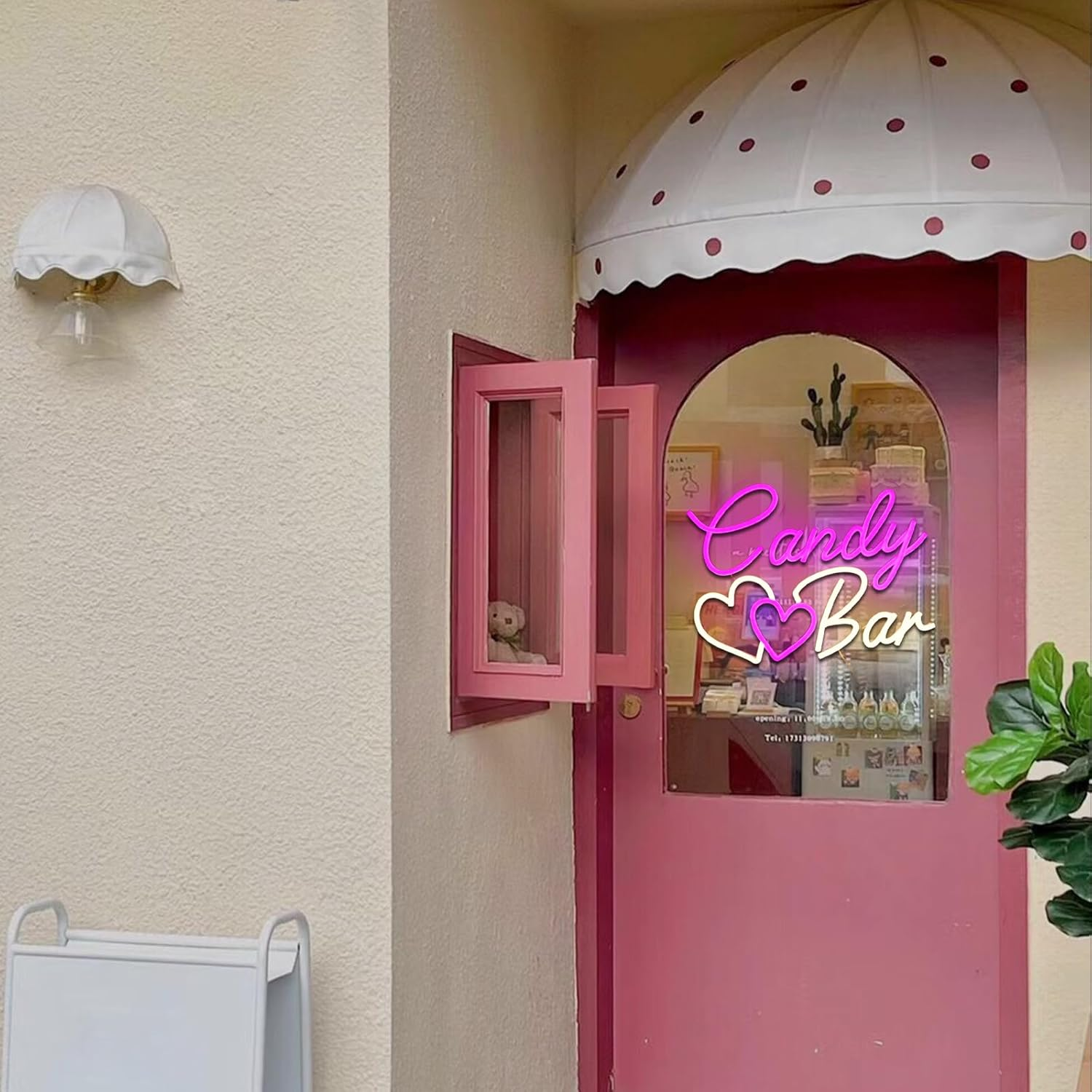 OYCGZV Candy Bar Neon Sign Candy LED Neon Sign Wall Cute Bar Neon Sign USB LED Sign for Wedding Decoration Candy Bar Table Ornament Coffee Restaurant Birthdays Other Events image number 3