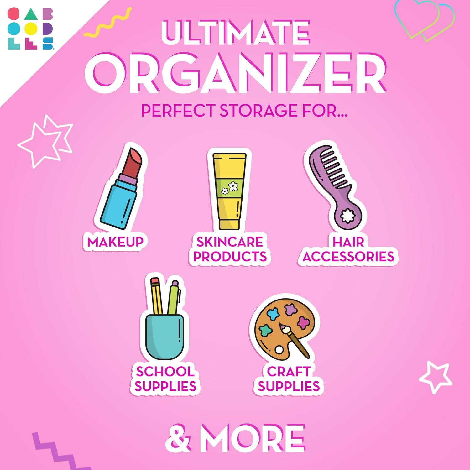 Caboodles On-The- Go Girl, Bubblegum Marble, 13.38X8.88X6.5 Inch (Pack of 1) image number 6