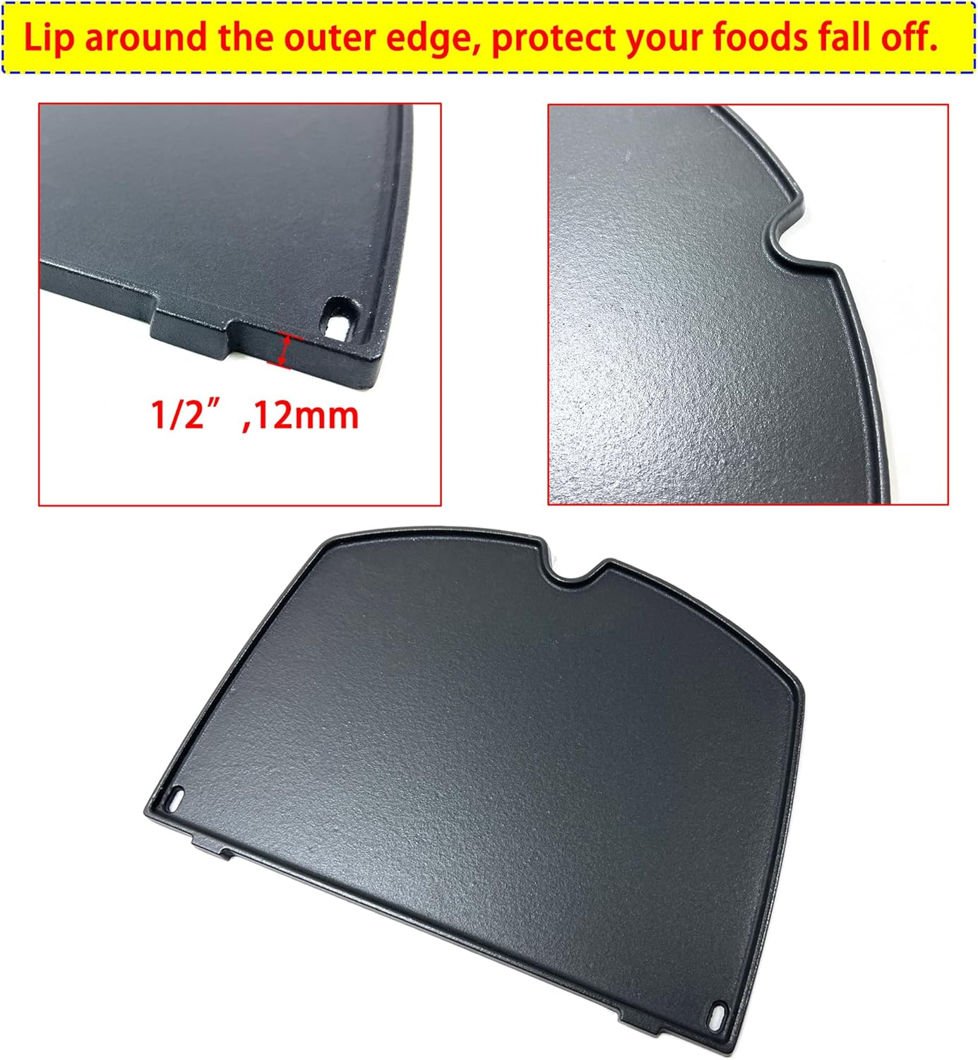 Direct Store DC137 6559 Cast Iron Cooking Griddle Replacement for Weber Q200 Q220 Q240 Q260 Q2000 Q2200 Q2400 Series, Gas Grills Griddle Fits 396001 396002 394001 566014 566001 image number 5