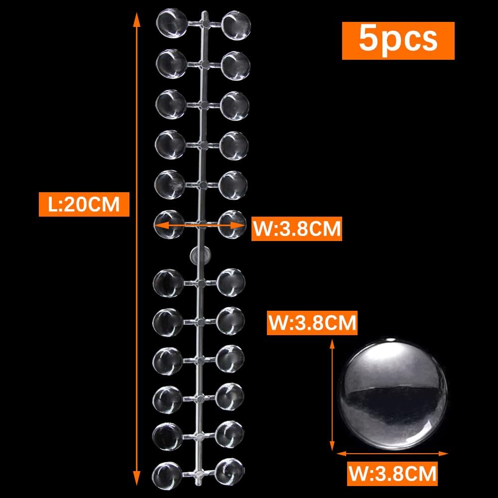 Afzoryxn 120 Pcs Clear Acrylic Fake Nail Display Tips with Adhesive Stickers,Professional Nail Polish Swatches & Salon Training Kit | Reusable for Nail Art Practice, Color Charts, DIY Beginner Display