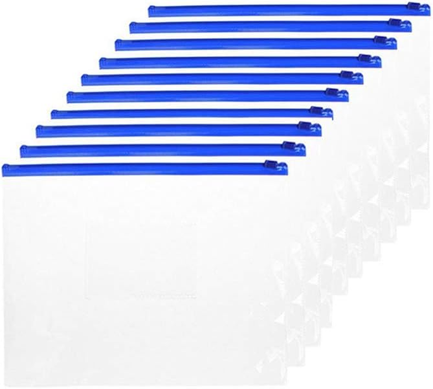 A4/A5 Clear Plastic Zip Wallet Transparent File Bags File Folders Zip Bag Document Wallets 20 Pcs