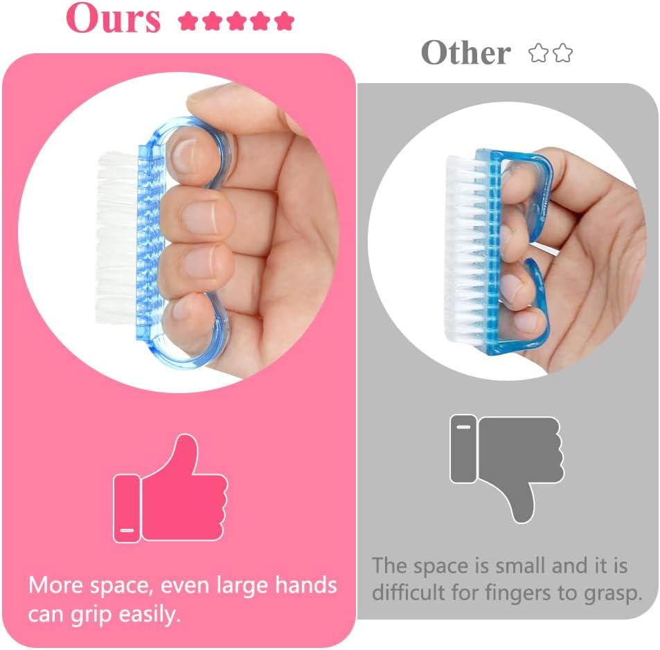 LOPHE Nail Brush, 4-Piece Hand Wash Brush Set with Hard Bristles, Plastic Nail Brushes for Hands, Fingernails, Sink - Pack Of 6 Hand Wash Brushes image number 7