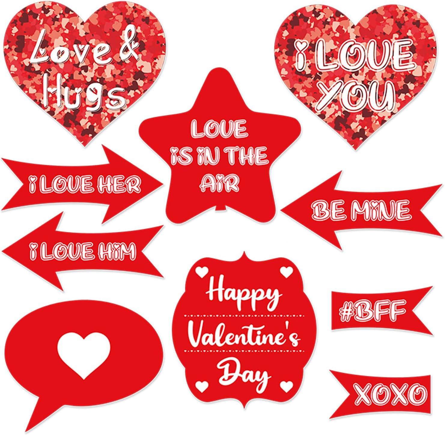 30Pcs Valentine'S Day Photo Booth Props, Selfie Posing Signs for Party Weddings Supplies Decoration image number 1
