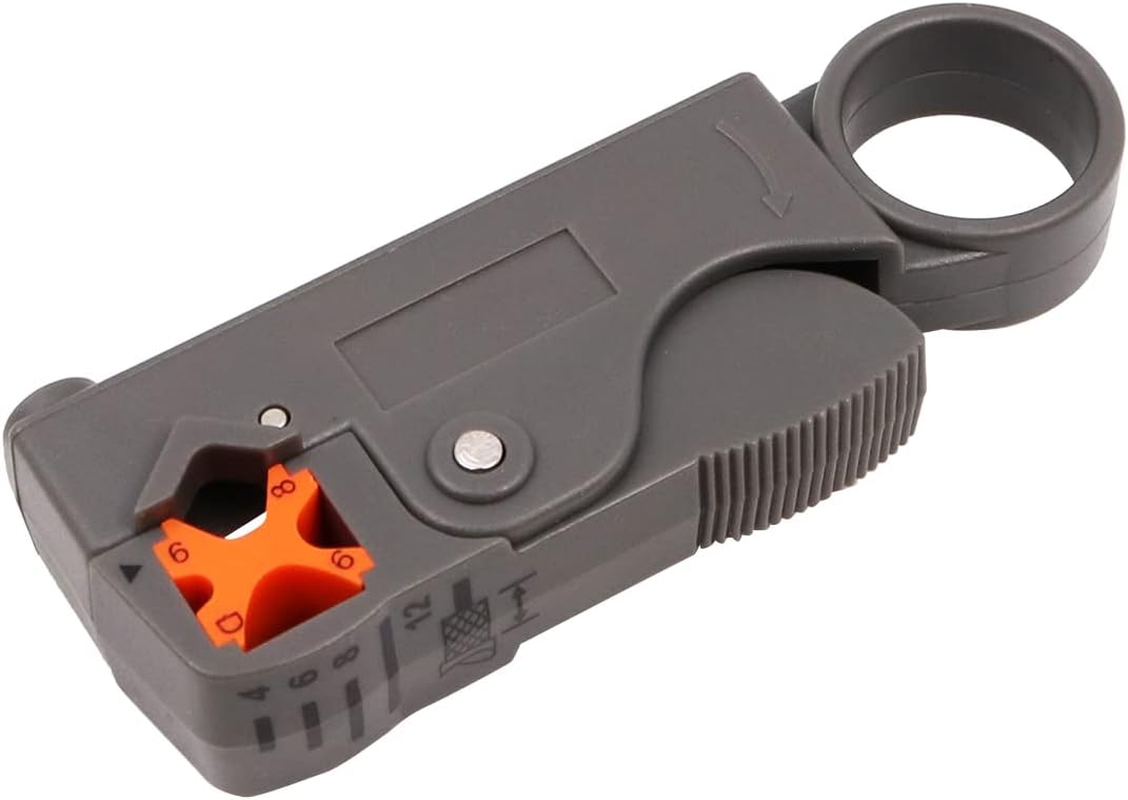 ZONADA Compression Crimper Stripper Set F-Type Hand Crimping Tool Rotary Coaxial Cable Crimping Stripping Cutting Pliers RG59 RG6 TV AV Cables Crimp Cutter with 20 Connectors image number 1