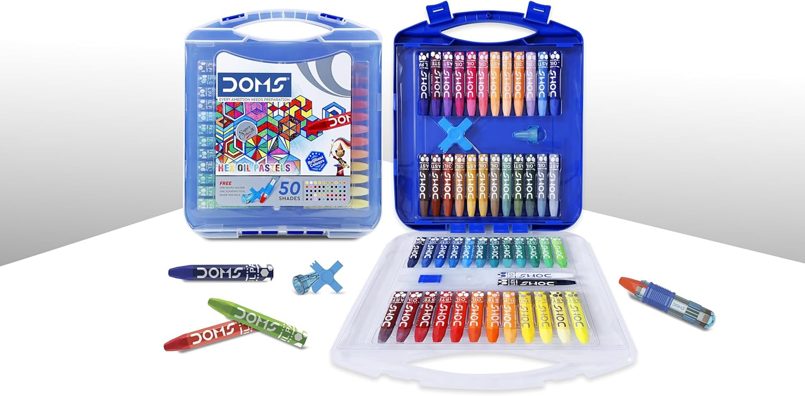 DOMS Oil Pastels 50 Shades, Non-Toxic EN 71-3 Standard Certified image number 3