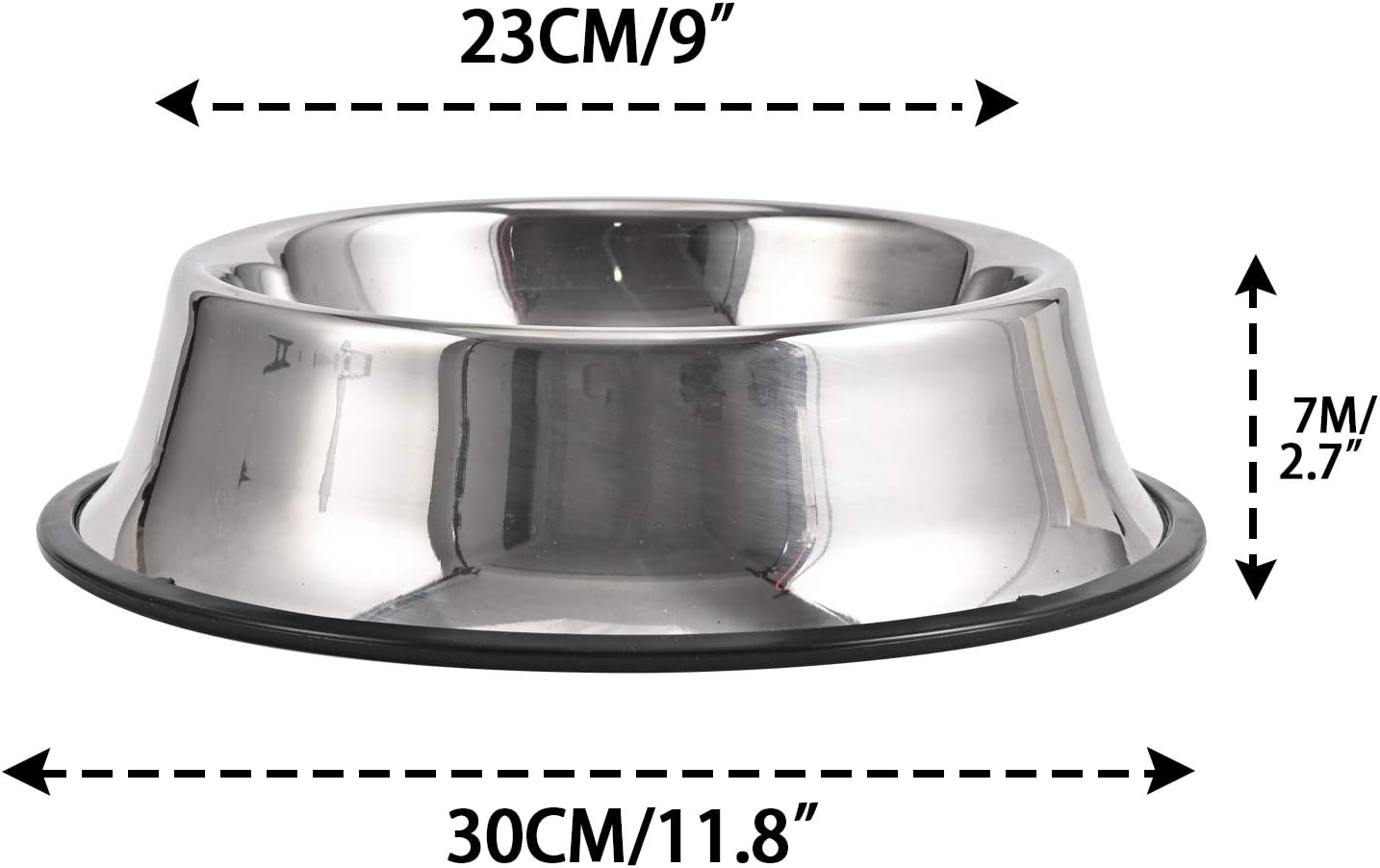 2Packs Stainless Steel Dog Bowl with Anti-Skid Rubber Base for Small/Medium/Large Pet, Perfect Dish, Pets Feeder Bowl and Water Bowl Perfect Choice for Dog Puppy Cat and Kitten (40Oz) image number 6
