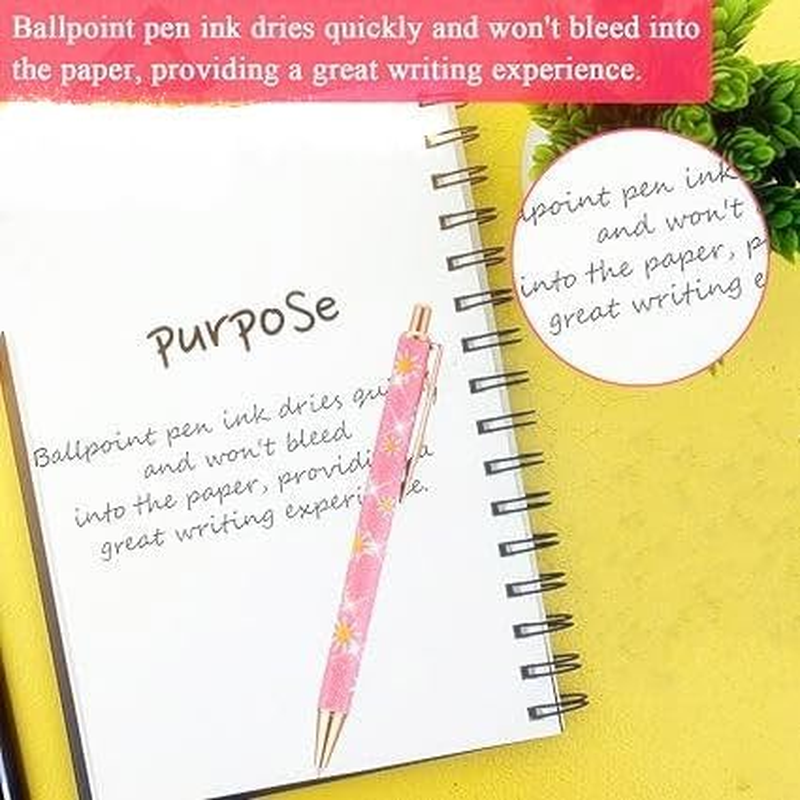 8Pcs Sparkly Ballpoint Pens Fancy Glitter Pens Daisy Flower Pen Print Pen,Sparkly Pen Glitter Ballpoint Pens,Floral Pens Pretty Flower Ballpoint Glitter Pens,Fancy Glitter Pen Metal Daisy Flower Pen image number 1