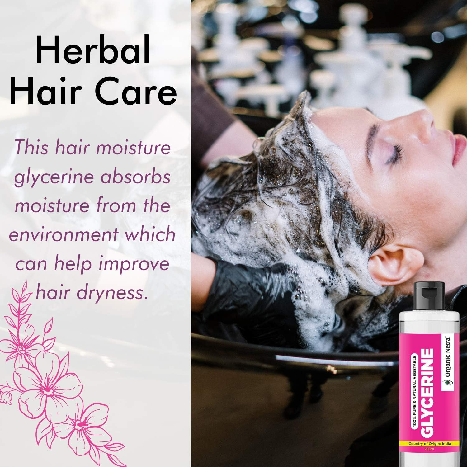 Organic Netra Glycerine for Face 100% Pure & Natural Glycerine Liquid for Face, Beauty and Skin Care Pure & Unscented Glycerine Suitable for All Skin Type, 200Ml image number 2