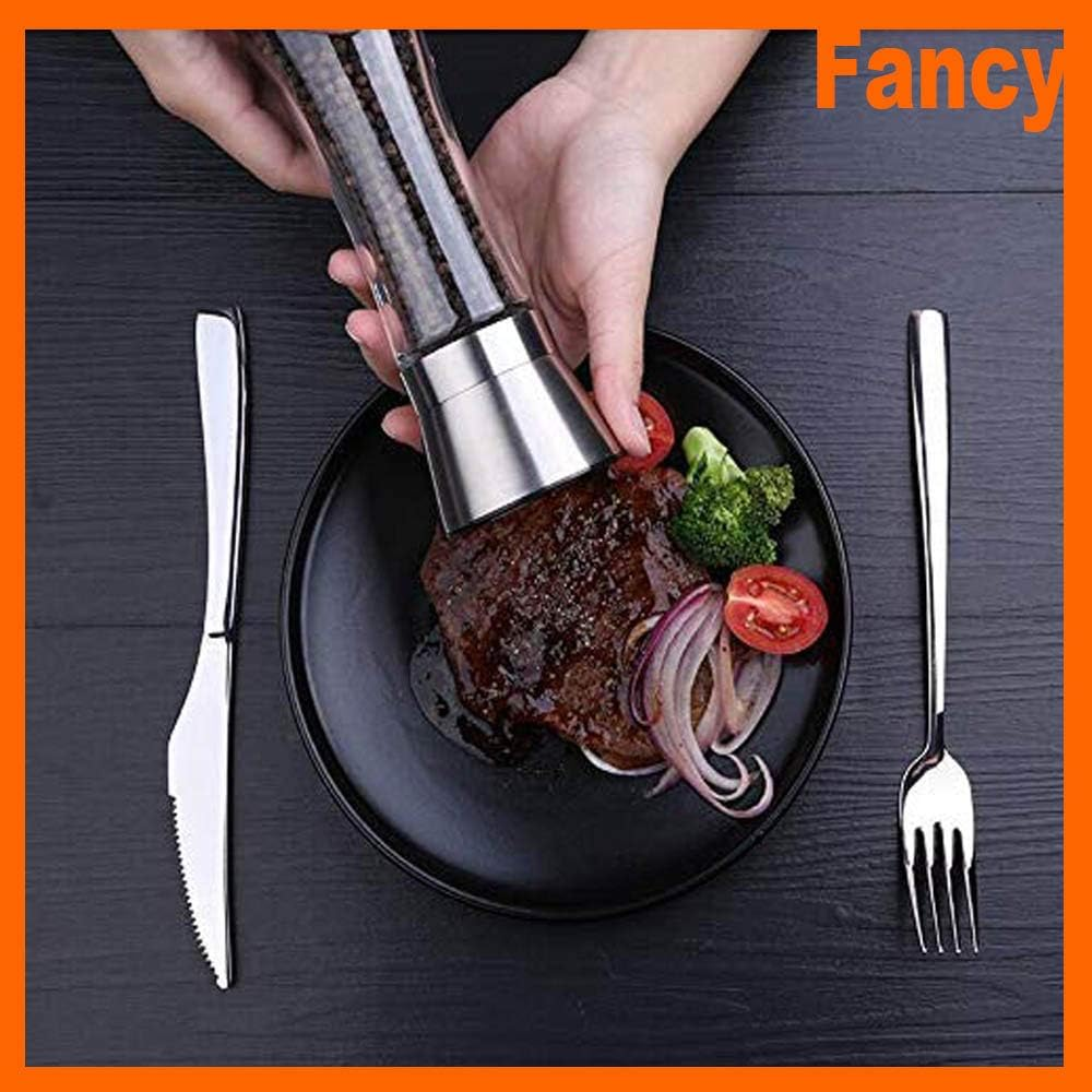 Salt and Pepper Shakers Grinders Set Refillable Stainless Steel,Adjustable Coarseness Mills Glass Material to Refill Sea Salt,Small Peppercorn,Black Pepper,Fits in Home,Kitchen,Barbecue,Party image number 3