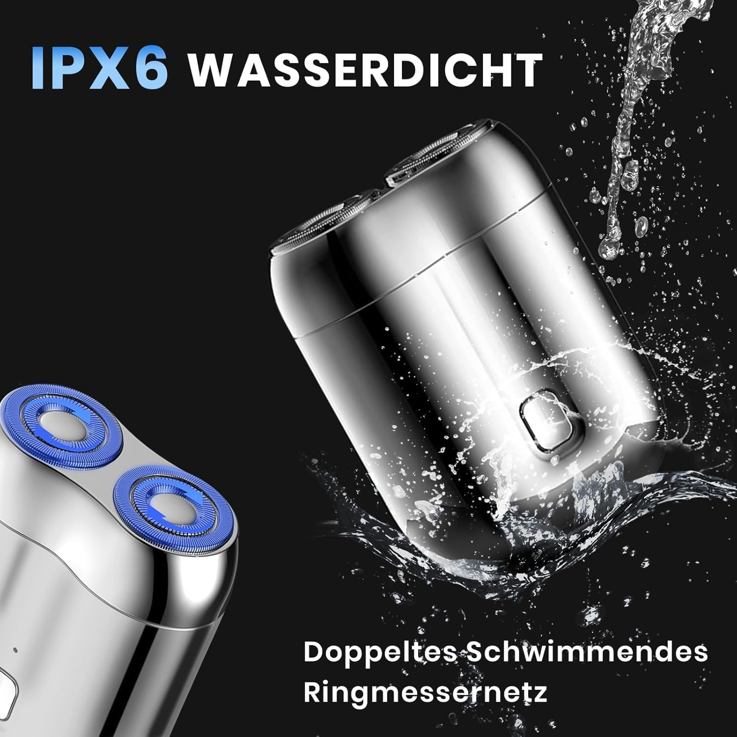 2025 Upgraded Waterproof Mini Electric Shaver for Men &ndash; Portable Cordless Travel Shaver with Deep Cleaning, Multi-Functional Trimmer & Gentle Grooming (Silver) - Green image number 7