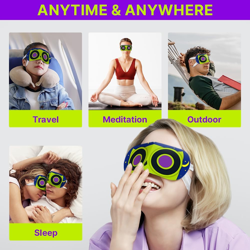 Oowl Mighty Steam Eye Mask for Dry Eyes, Self Heating Eye Compression for Stress Relief, Disposable Eye Mask for Relaxation, Travel Home Office Gifts, 12 Packs, Unscented image number 2