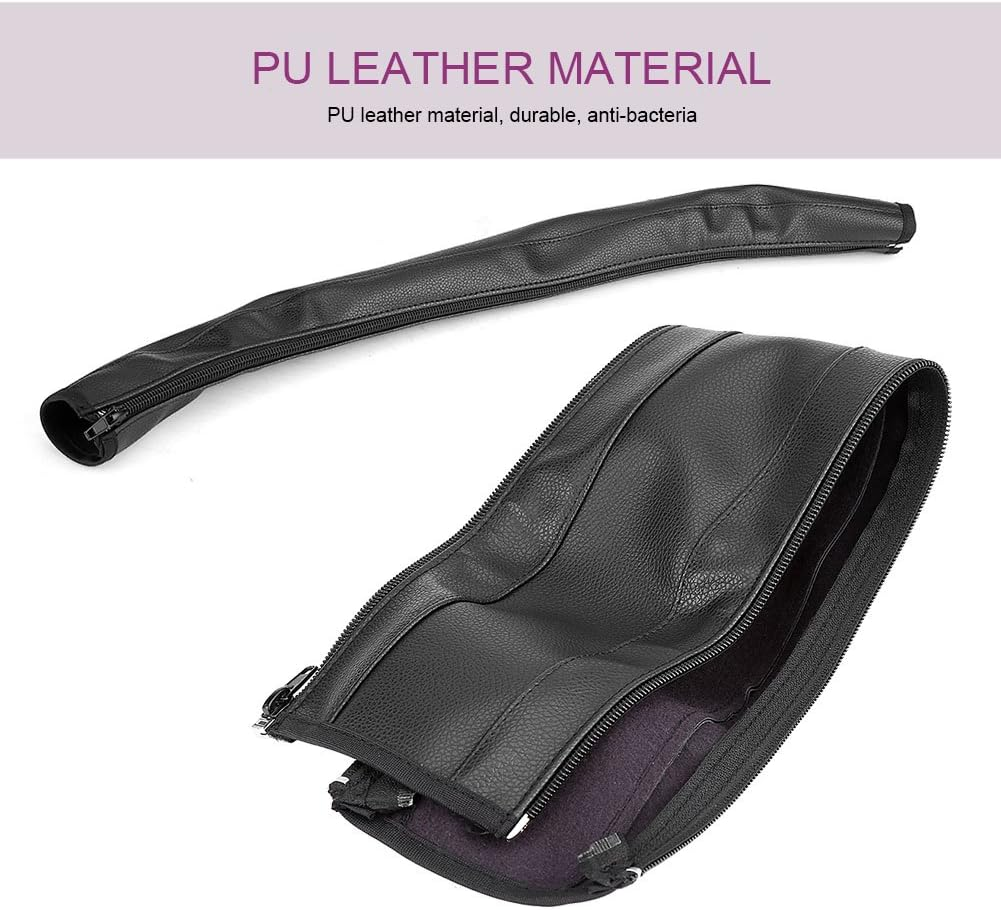 Tnfeeon Black PU Leather Baby Stroller Bar Cover, Stroller Handle Cover, Armrest Bumper Handle Bar Box/Cover, Handlebar image number 5