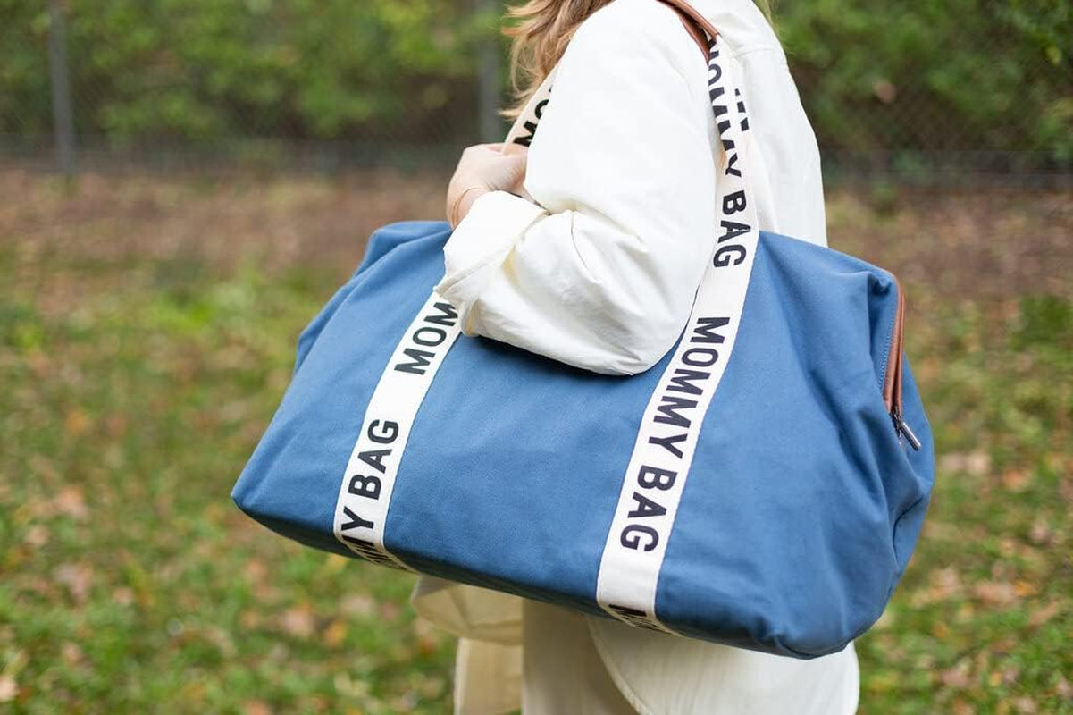 CHILDHOME, Mommy Bag, Changing Bag, Maternity, Travel Bag, Large Capacity, Changing Mat, Adjustable Shoulder Strap, Compartmentalised, Insulated Pocket - Blue image number 6