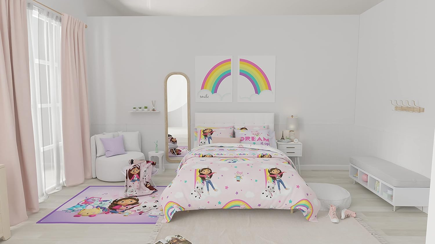 Franco Gabby'S Dollhouse Kids Bedding Super Soft Comforter and Sheet Set with Sham, 7 Piece Full Size, (Officially Licensed Product) image number 5