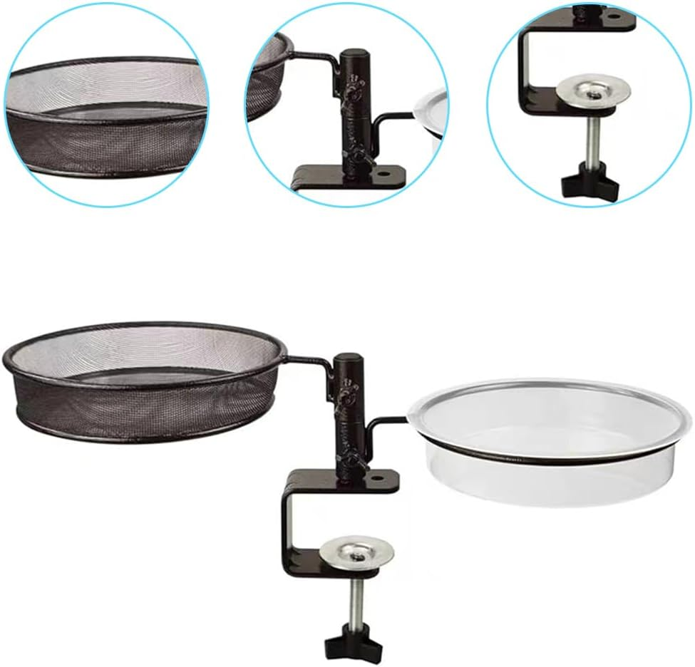 2-In-1 Bird Bath and Feeder/Adjustable Heavy Duty Clamp Bracket,Outdoor Bird Feeding Stand & Bird Feeder Deck Mount,Bird Feeder Hanger for Outdoors Garden image number 6