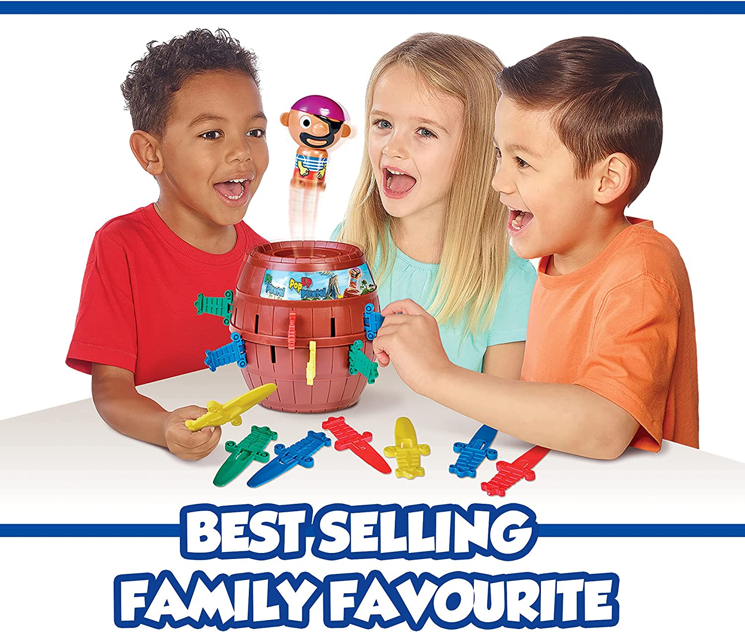 TOMY T7028 Pop up Pirate Action Game, 10.8 Inches Brown image number 4