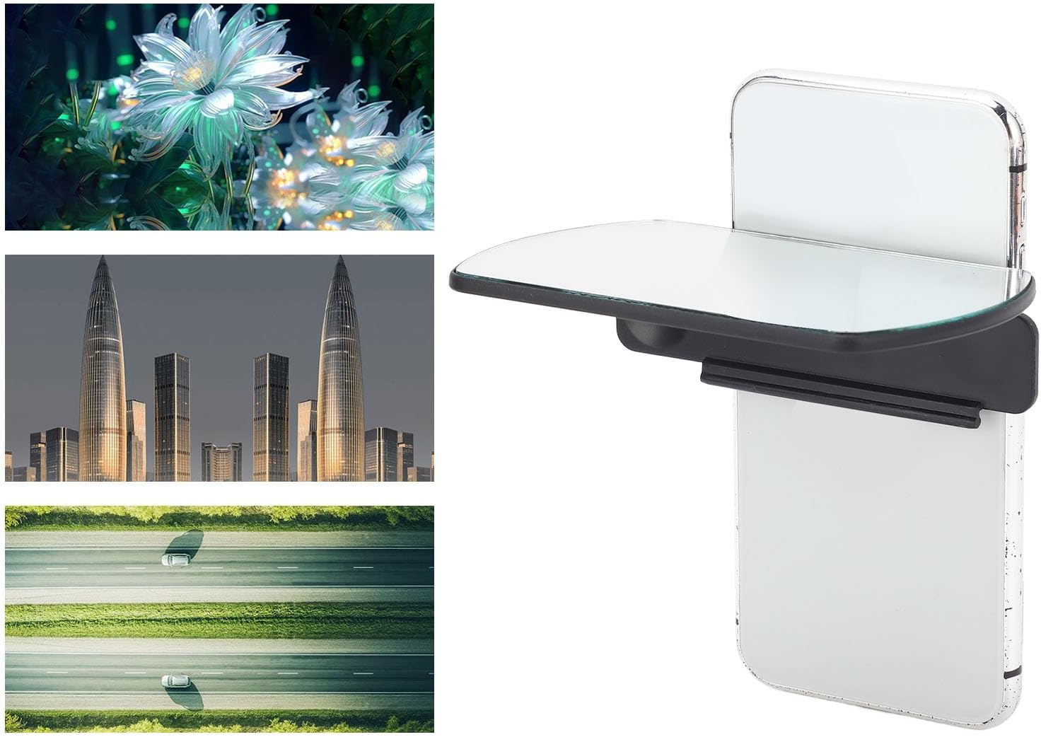 XUMIUZIY Smartphone Camera Mirror Reflection Clip Kit, Clip Reflection Mirror for Phone Back Camera, Sky Realm Photography for Outdoor Travel Photography image number 2