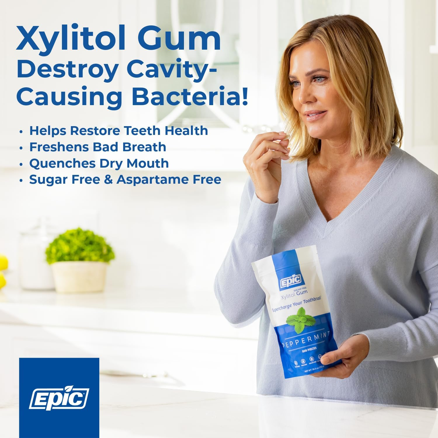 Epic Cinnamon Sugar-Free Xylitol 1000 Dental Gum image number 2