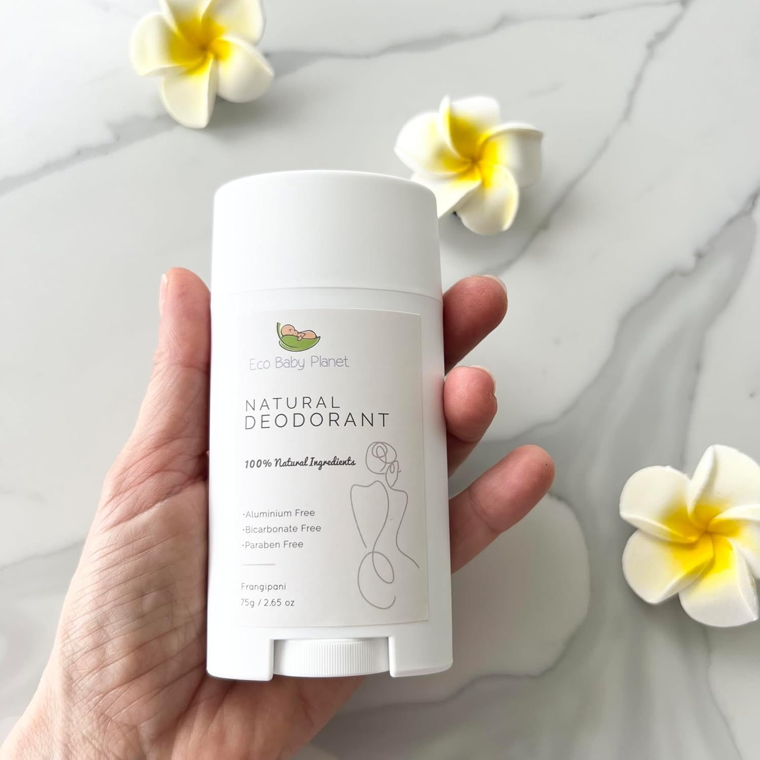 Eco Baby Planet Organic Natural Deodorant - Safe during Pregnancy, Breastfeeding and Beyond- Aluminium and Bicarbonate Free - Frangipani Scent image number 4