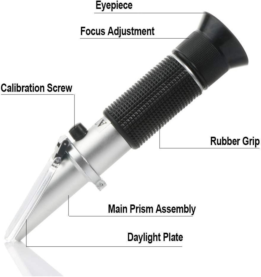 Brix Refractometer with Atc,Digital Handheld Refractometer for Beer Wine Brewing, Dual Scale-Specific Gravity 1.000-1.130 and Brix 0-32% image number 5