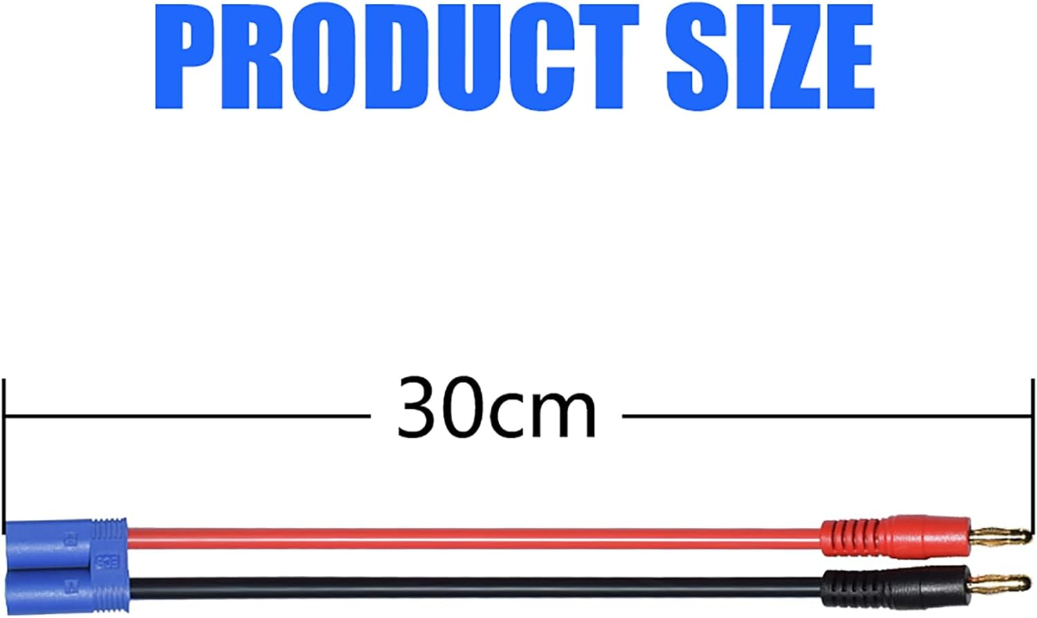 Tunghey 2Pack EC5 Connector Male to 4Mm Banana Bullet Plug 12AWG Silicone Battery RC Balance Charge Cable Lead Adapter 30Cm image number 3