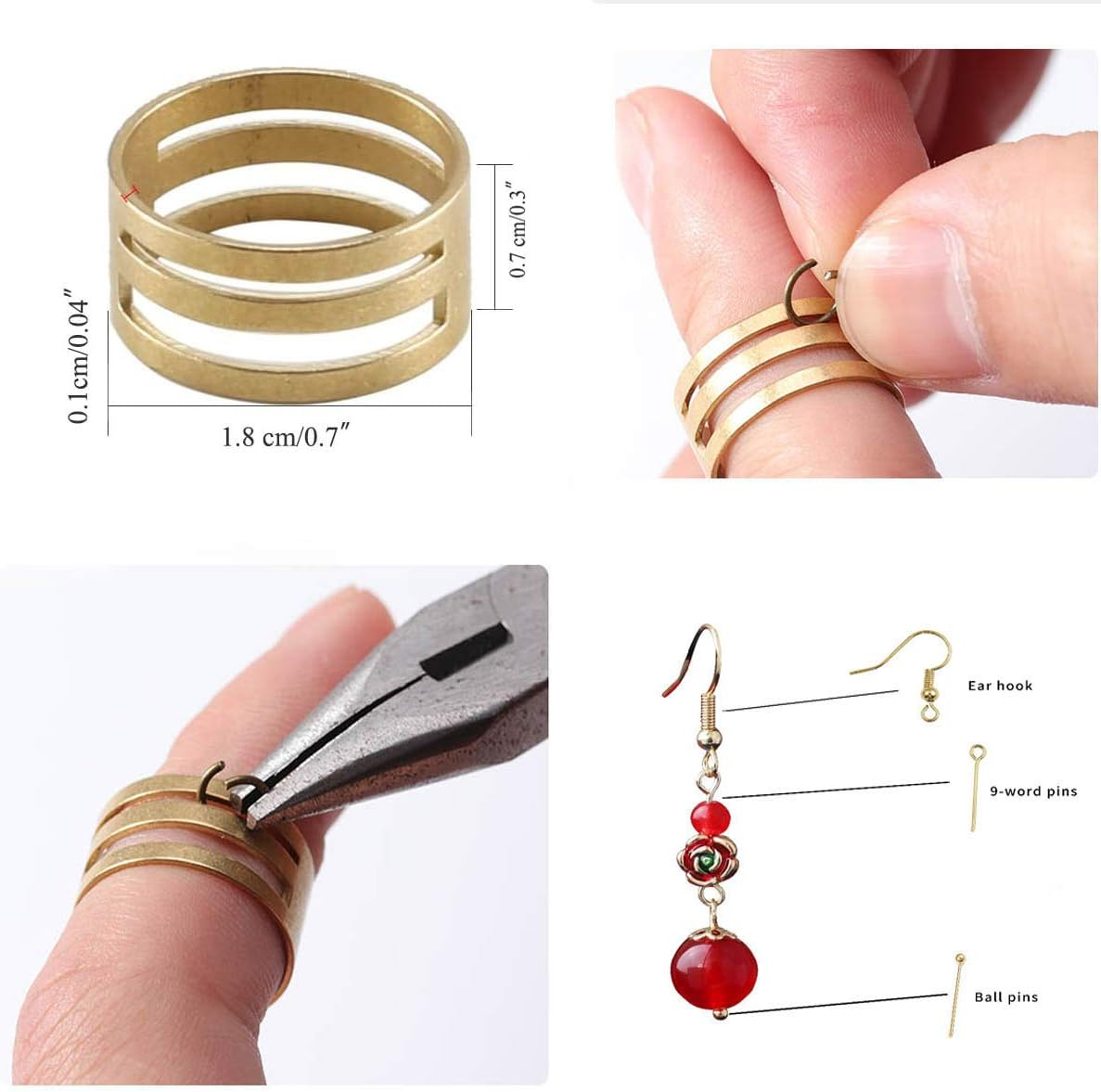 Jewelry Making and Repair Tools Kit, Bracelets Necklaces Accessories, Earring Making Kit, Craft Supplies with Pliers, Jewelry Findings Starter Kit (Silver) image number 2